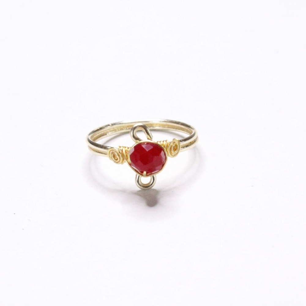 Handmade Red Glass Ring